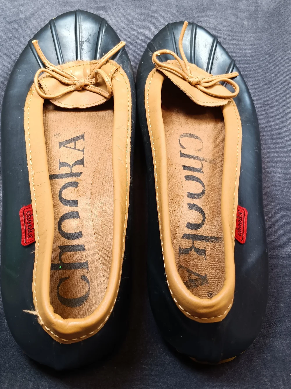 Chooka Black and Tan Women's Waterproof Ballet Flats